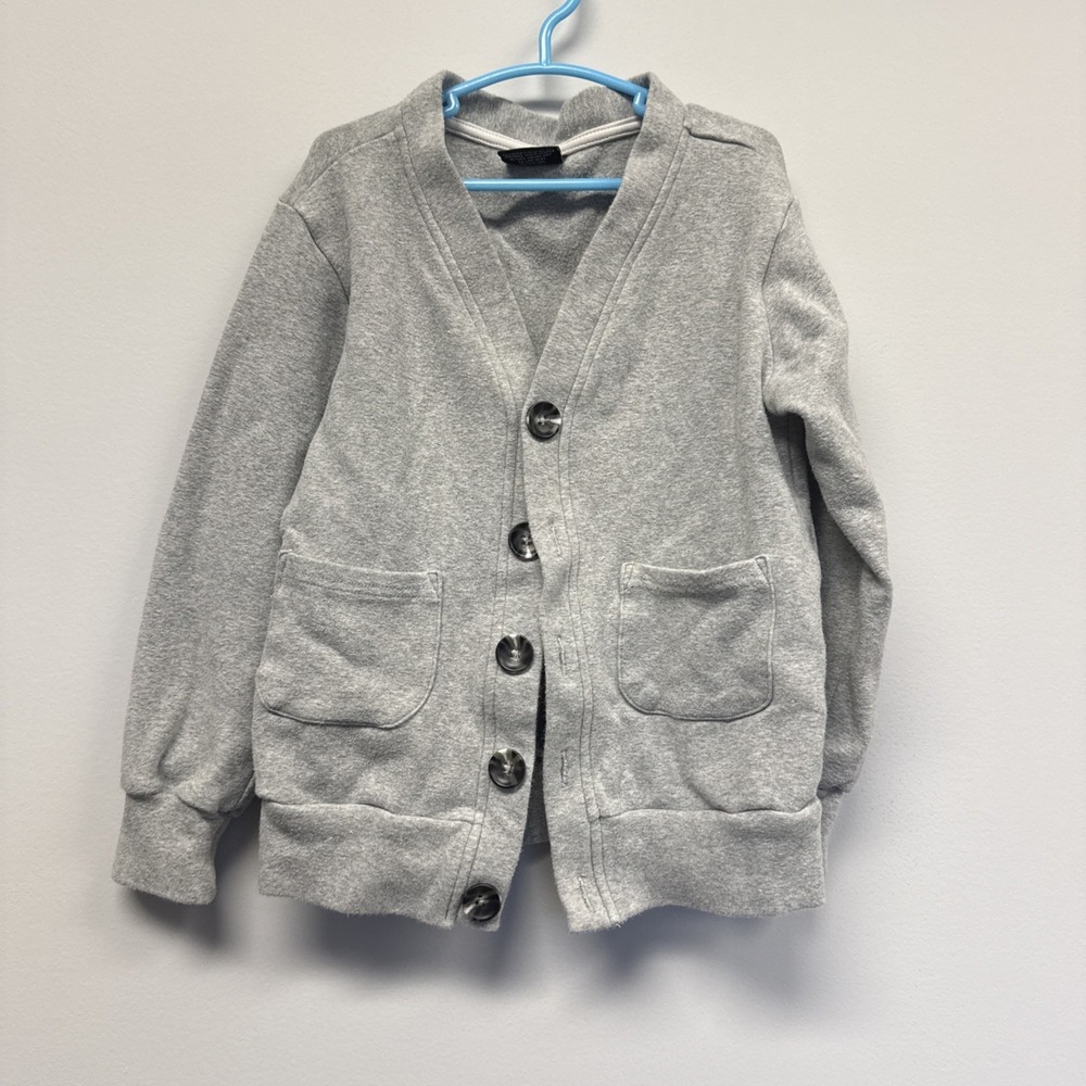 Little Bipsy Baby 5T Month Gray Button-Up Long Sleeve Cardigan Sweater EUC